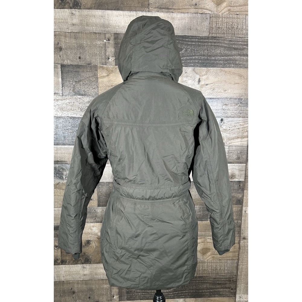 The North Face HyVent‎ Olive Green Belted Down Insulated Puffer Jacket Women's S - Picture 7 of 12